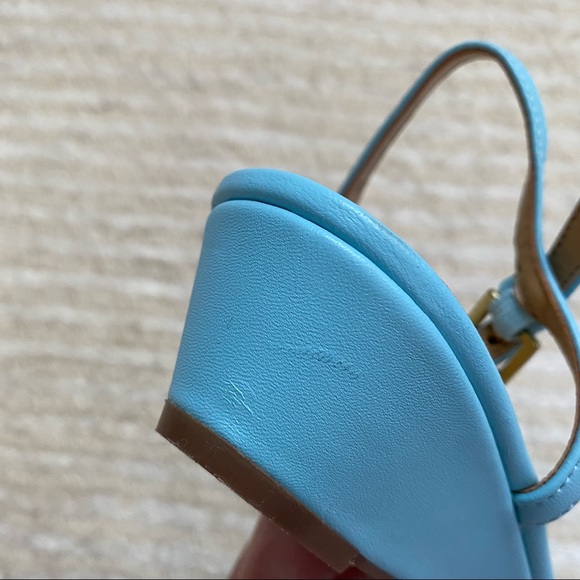Talbots aqua Capri Crossed Napa Wedge Sandals - Picture 10 of 12